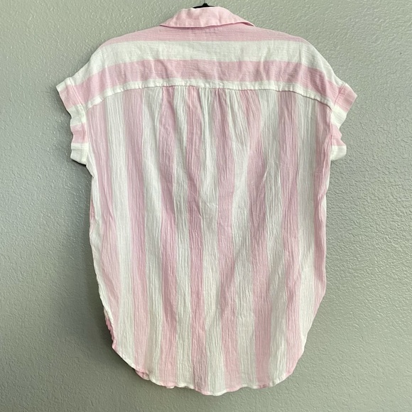 Madewell Pink Striped Button Down Top 100%cotton! - Picture 7 of 7